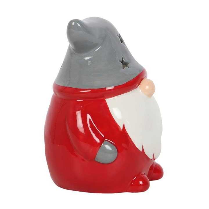 Portacandela Natalizio rosso e grigio