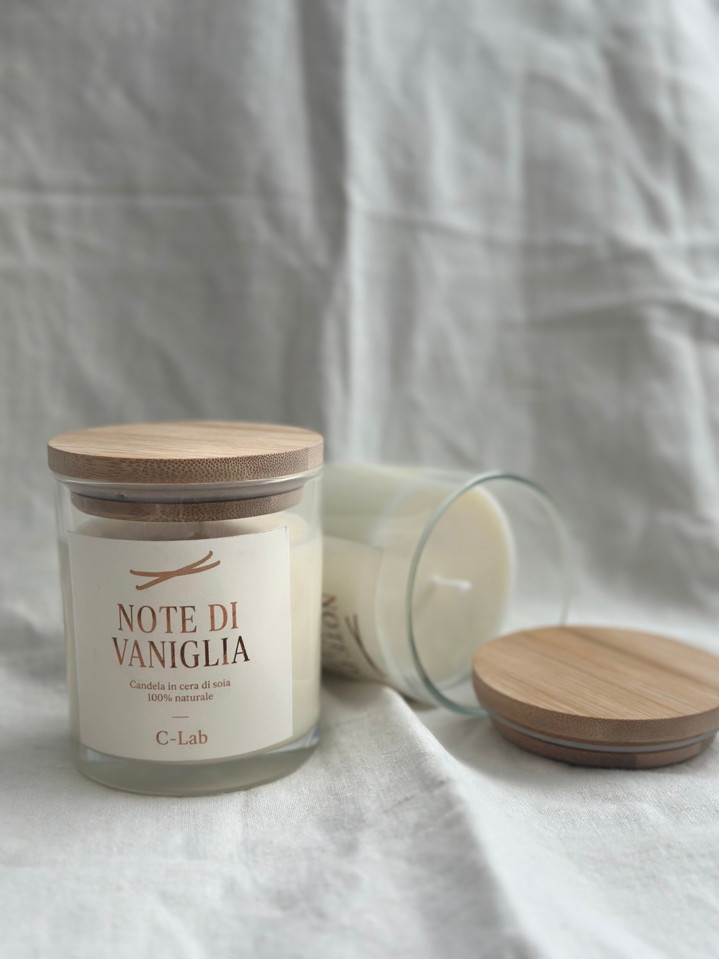 Candela in vetro con tappo