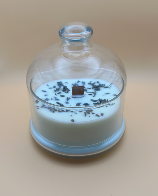 Candela in vetro con cloche grande