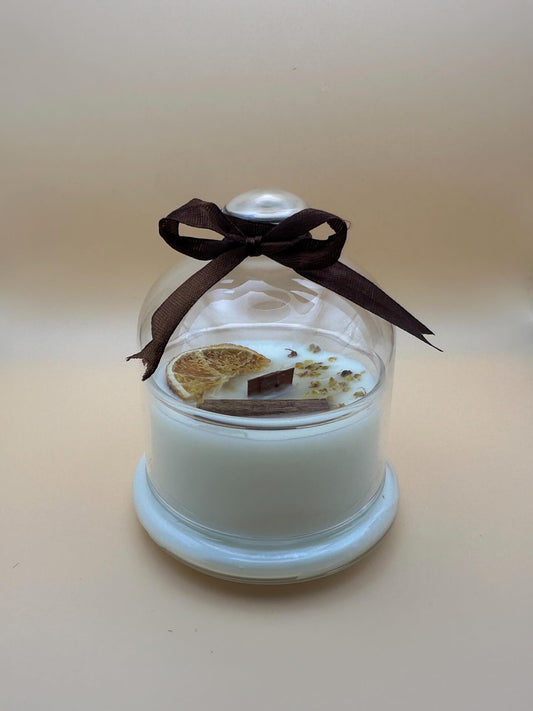 Candela in cloche di vetro piccola